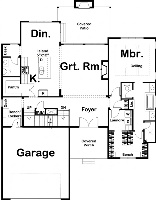 The Saluda first floor rendering